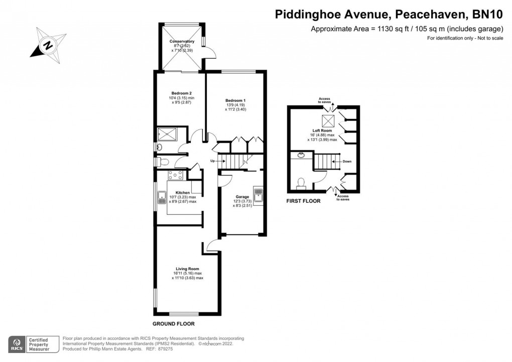 Floorplan for Piddinghoe Avenue, Peacehaven