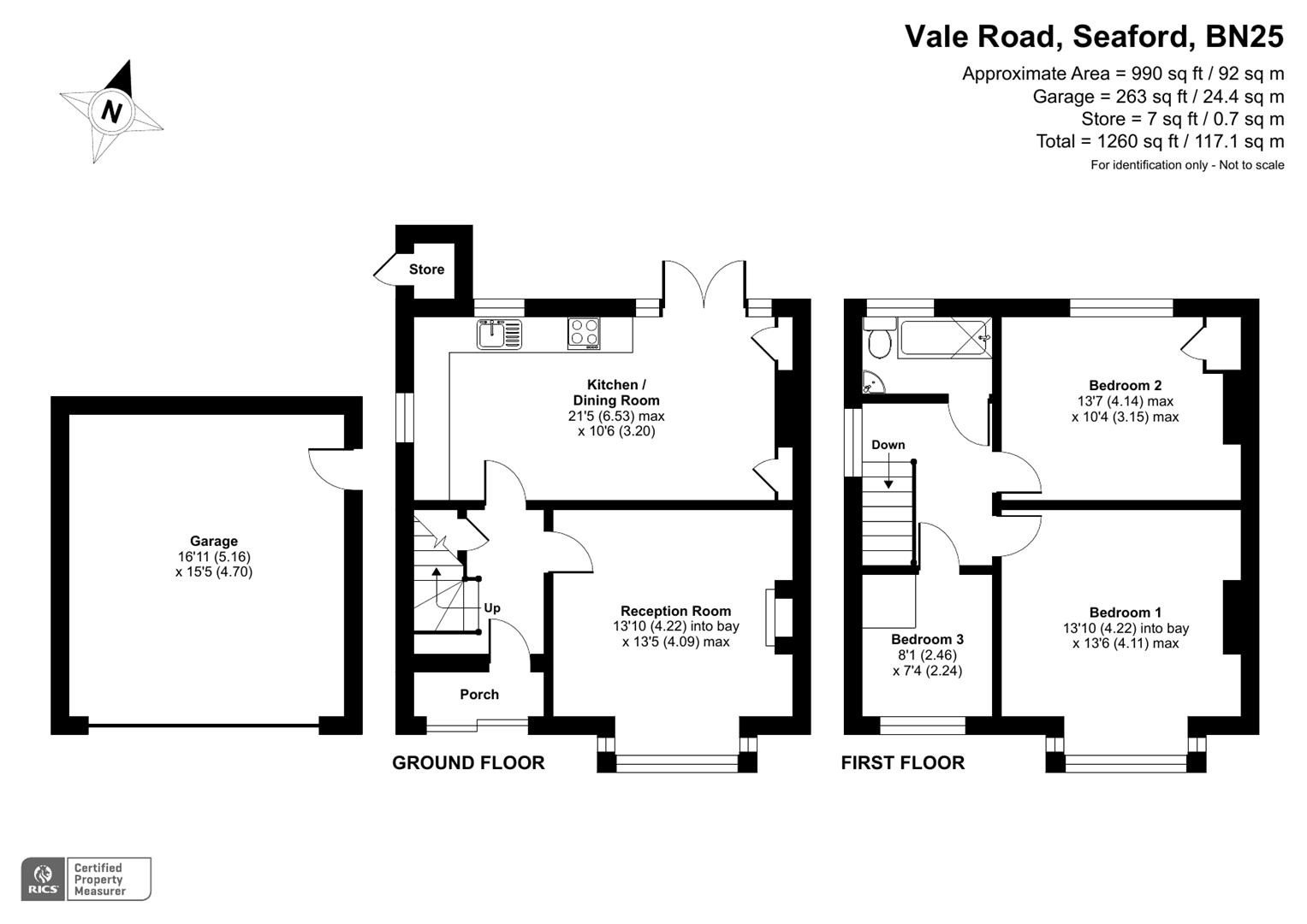 Floorplans For Vale Road, Seaford