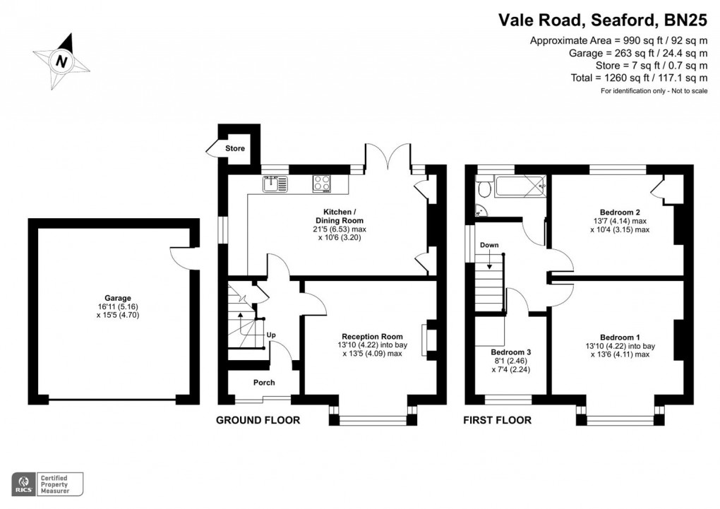 Floorplan for Vale Road, Seaford