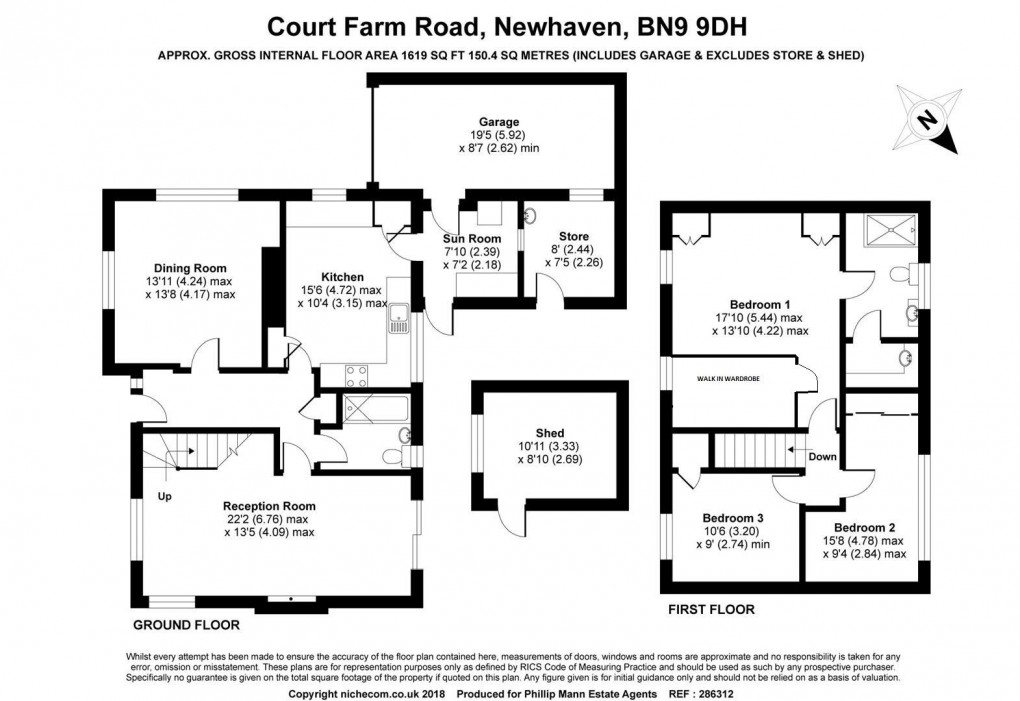 Floorplan for Court Farm Road, Newhaven