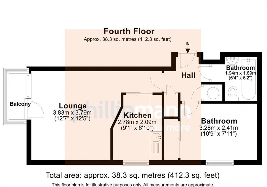 Floorplan for Stratheden Court, Esplanade, Seaford