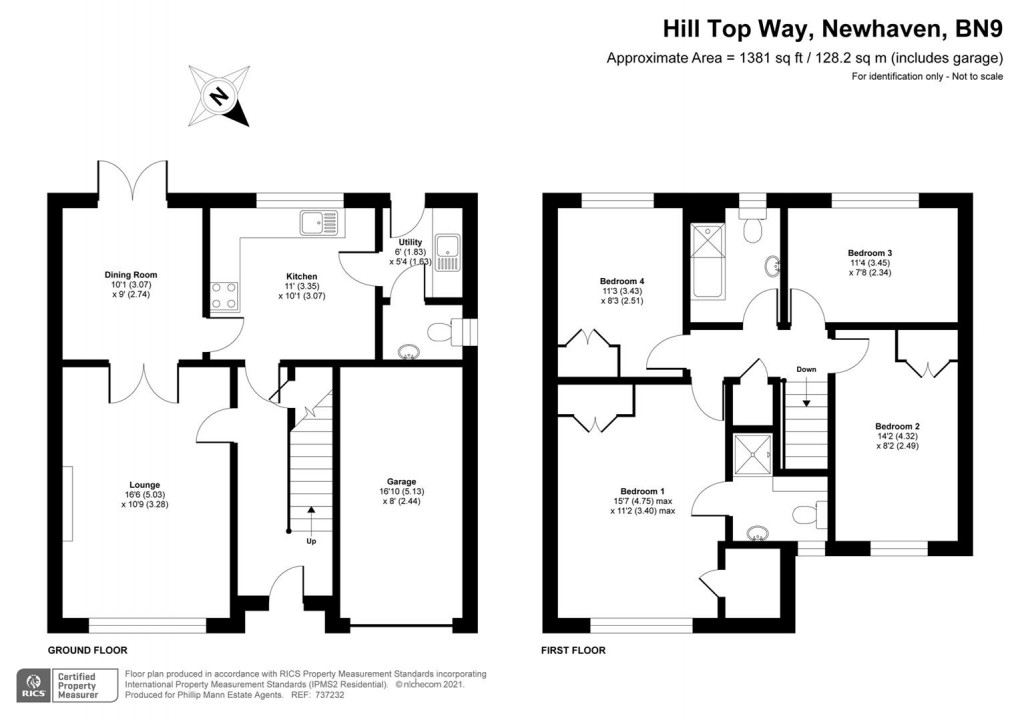 Floorplan for Hill Top Way, Newhaven