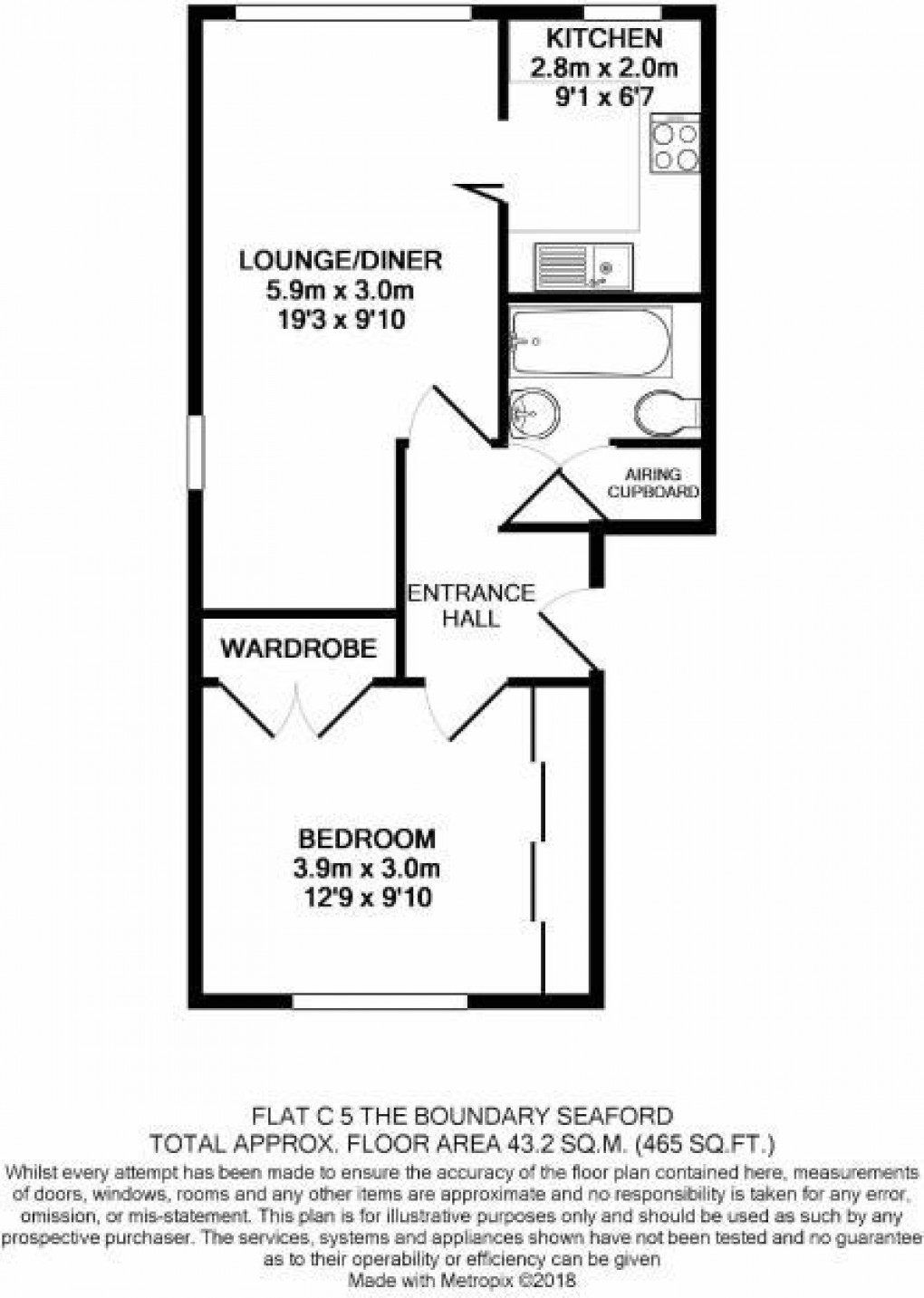 Floorplan for The Boundary, Seaford
