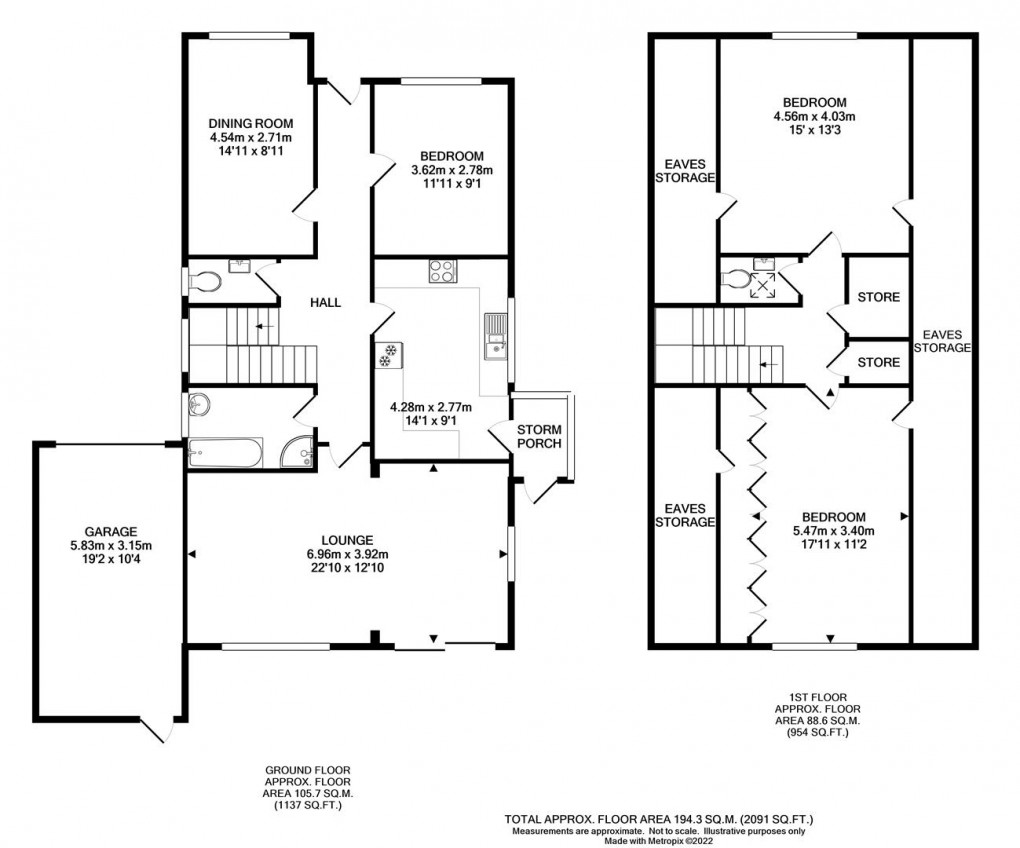 Floorplan for Roderick Avenue North, Peacehaven