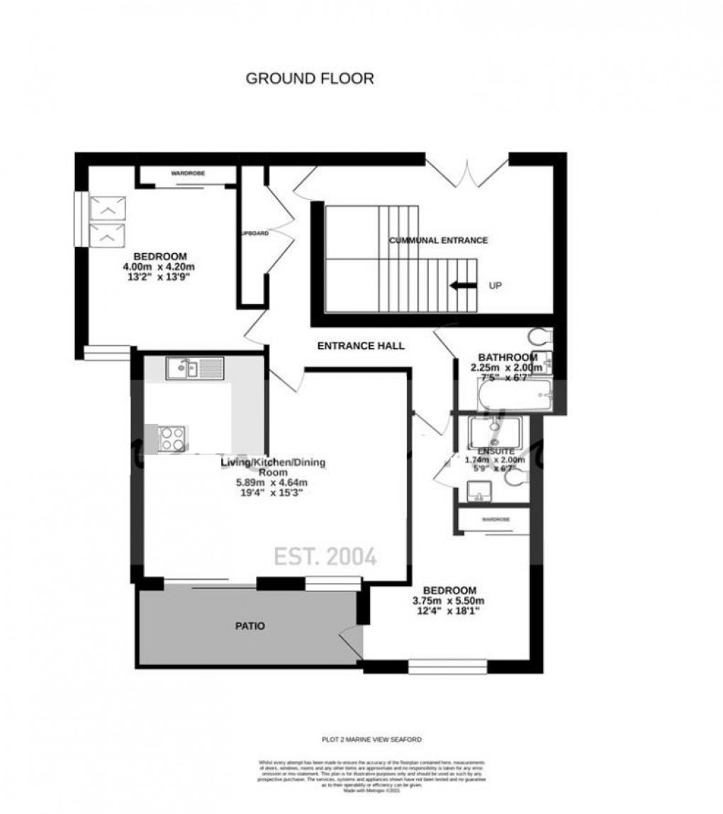 Floorplan for Marine View, Claremont Road, Seaford
