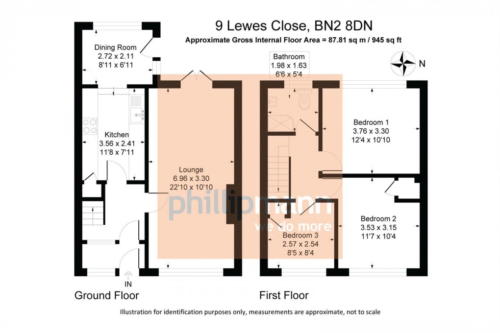 Floorplan for Lewes Close, Saltdean, Brighton