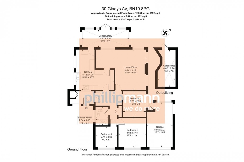 Floorplan for Gladys Avenue, Peacehaven
