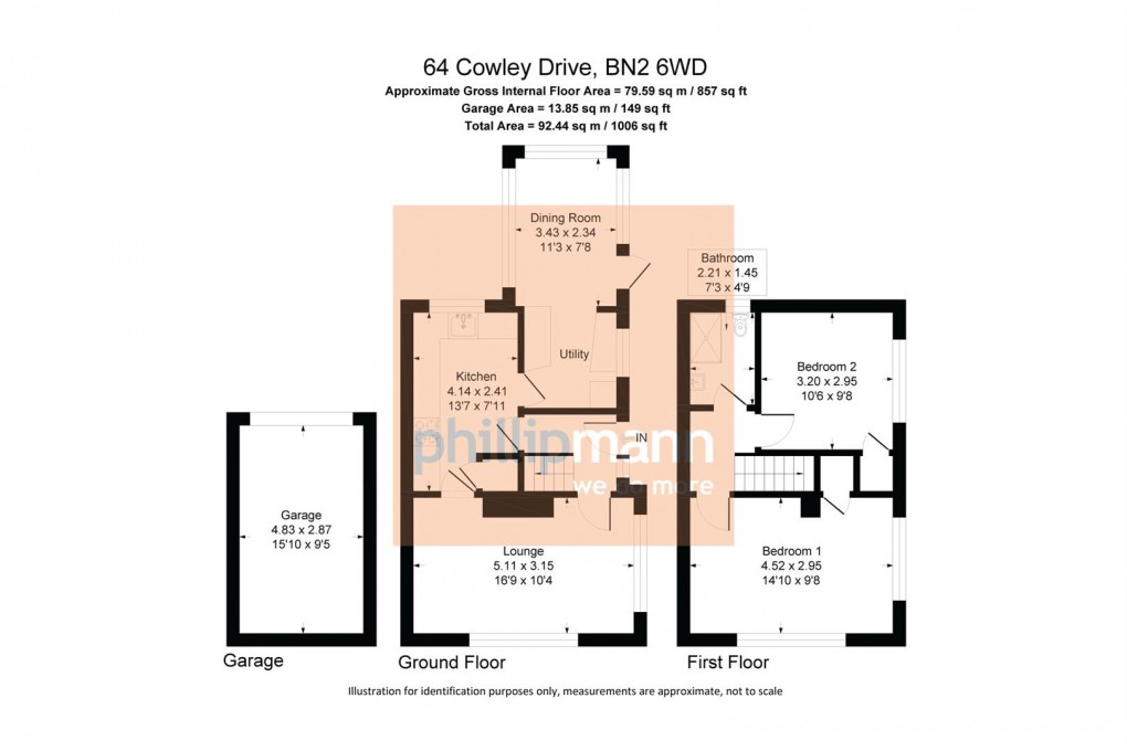 Floorplan for Cowley Drive, Brighton
