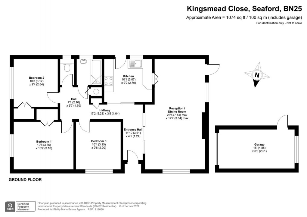 Floorplan for Kingsmead Close, Seaford