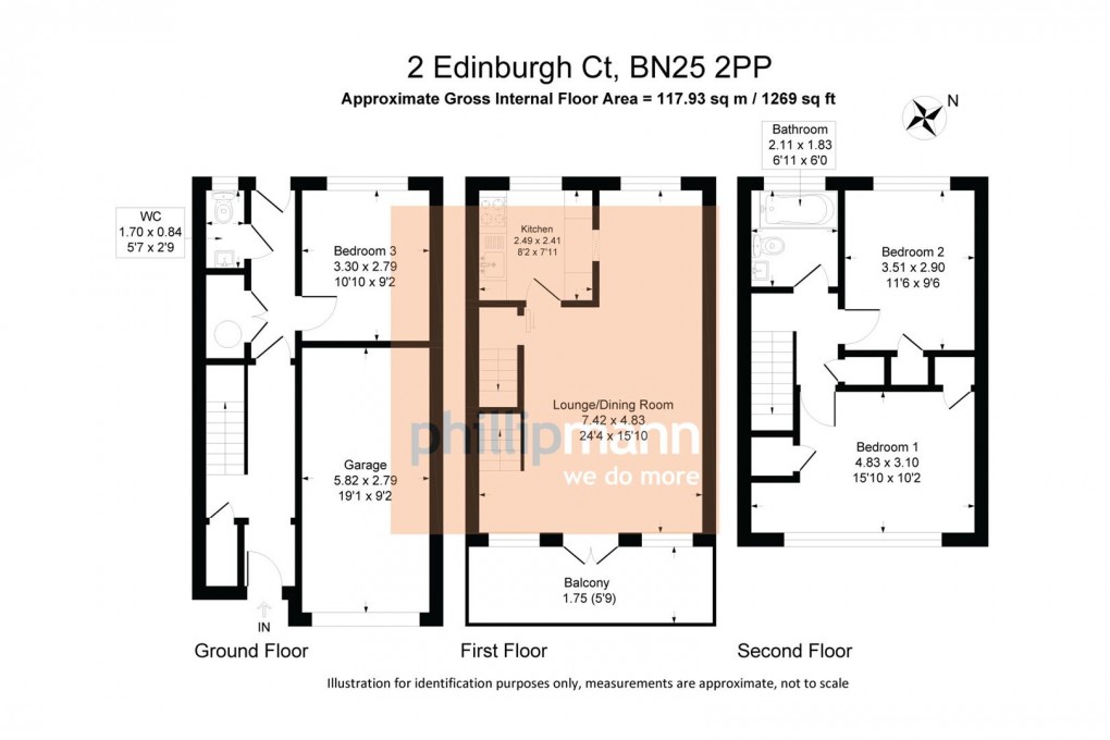 Floorplan for Edinburgh Court, Edinburgh Road, Seaford
