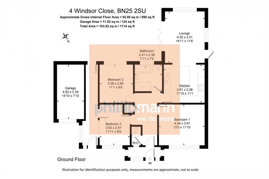 Floorplan for Windsor Close, Seaford