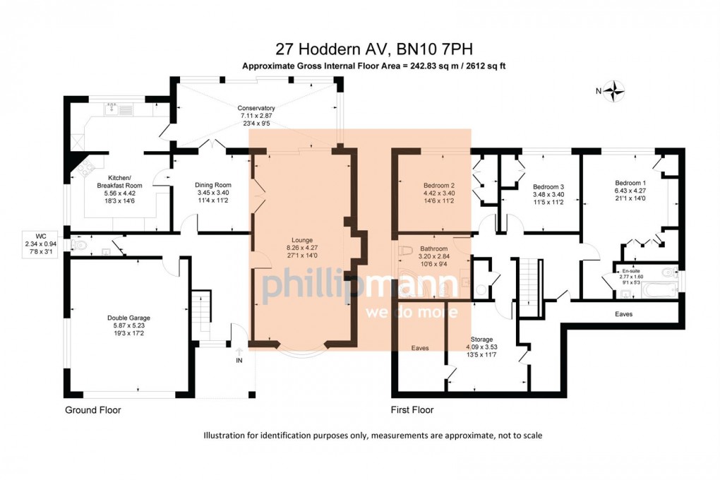 Floorplan for Hoddern Avenue, Peacehaven