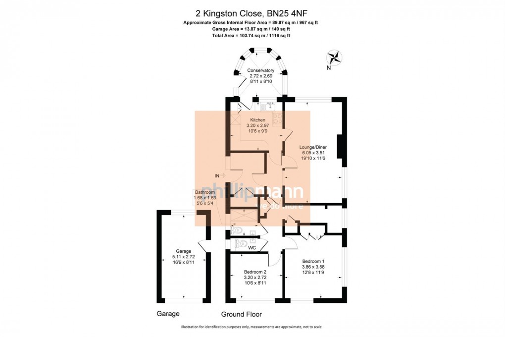 Floorplan for Kingston Close, Seaford