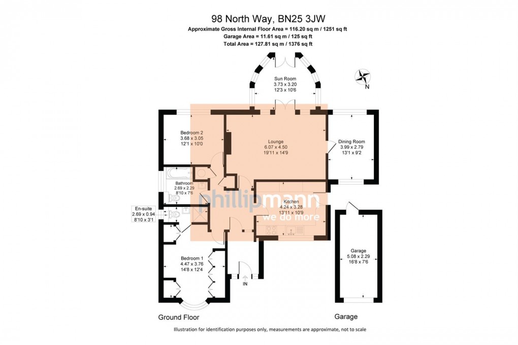 Floorplan for North Way, Seaford