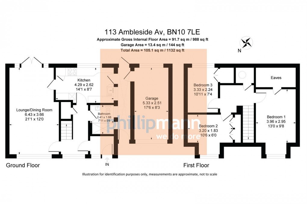 Floorplan for Ambleside Avenue, Telscombe Cliffs, Peacehaven