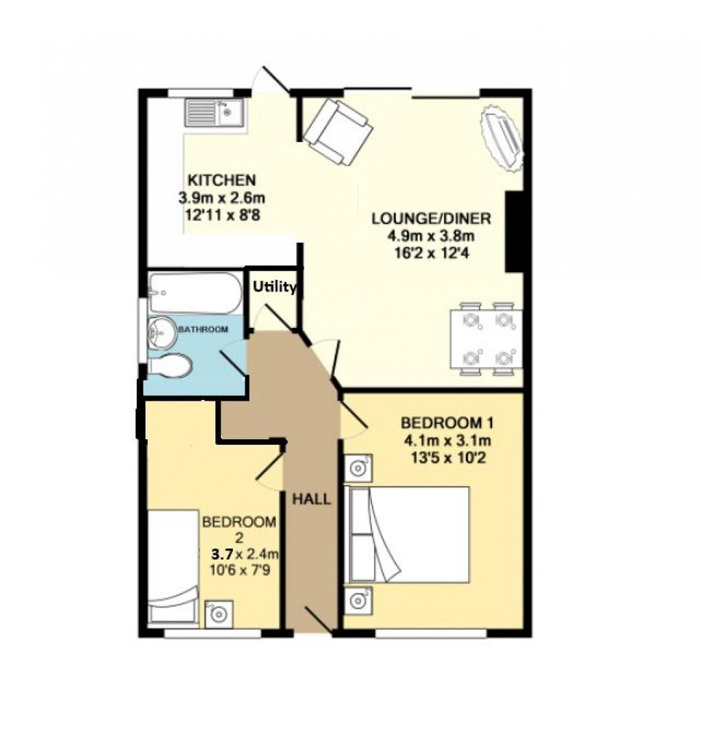 Floorplan for Rosemount Close, Seaford