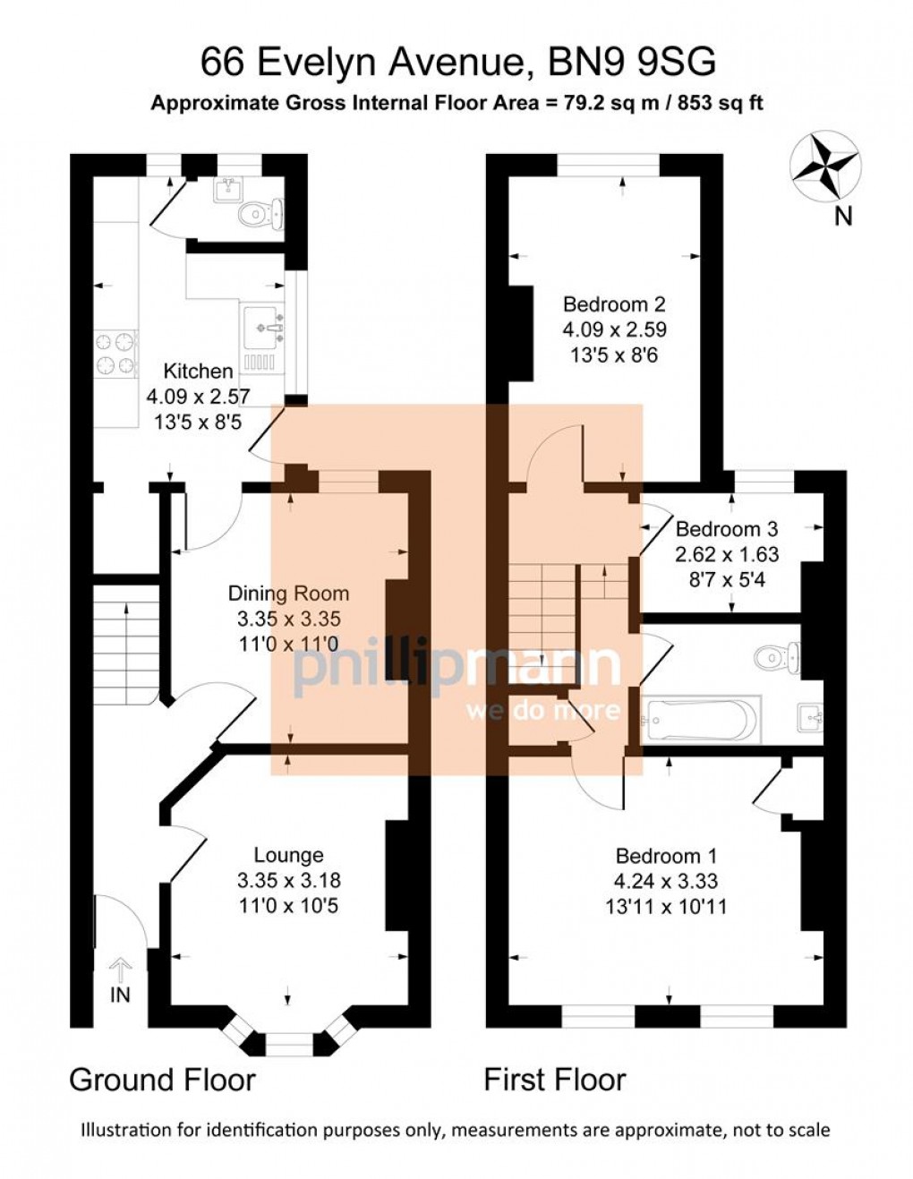 Floorplan for Evelyn Avenue, Newhaven