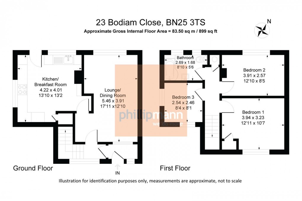 Floorplan for Bodiam Close, Seaford