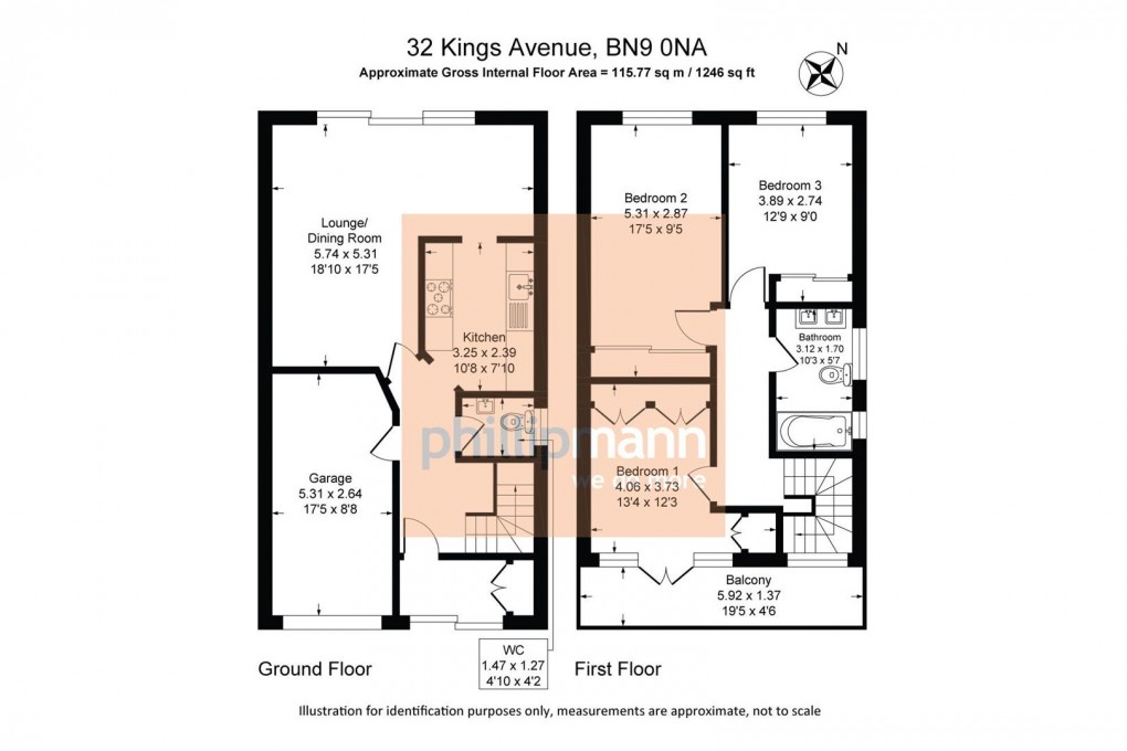Floorplan for Kings Avenue, Newhaven