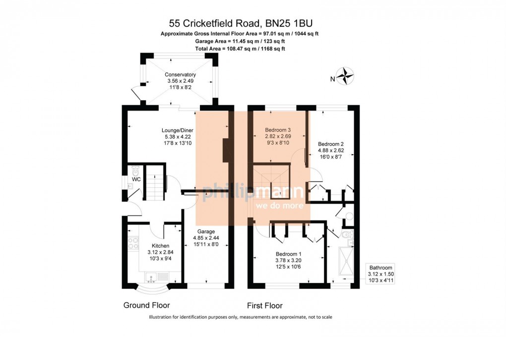 Floorplan for Cricketfield Road, Seaford