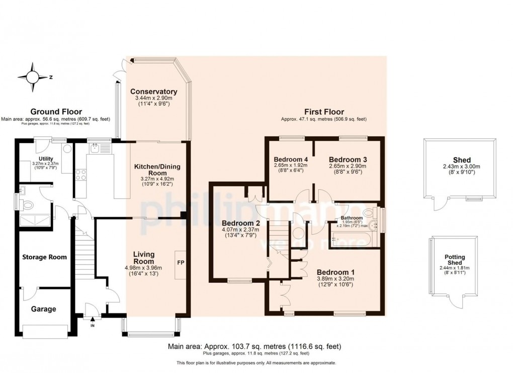 Floorplan for Ambleside Avenue, Telscombe Cliffs