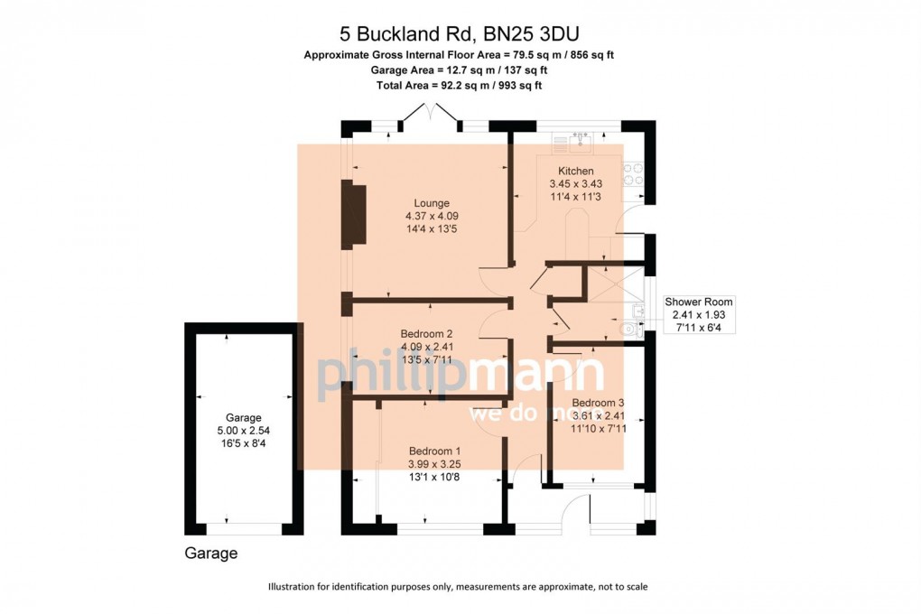 Floorplan for Buckland Road, Seaford