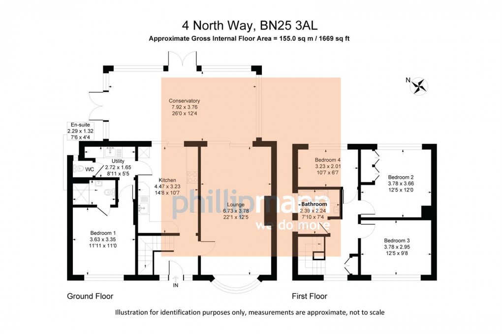 Floorplan for North Way, Seaford