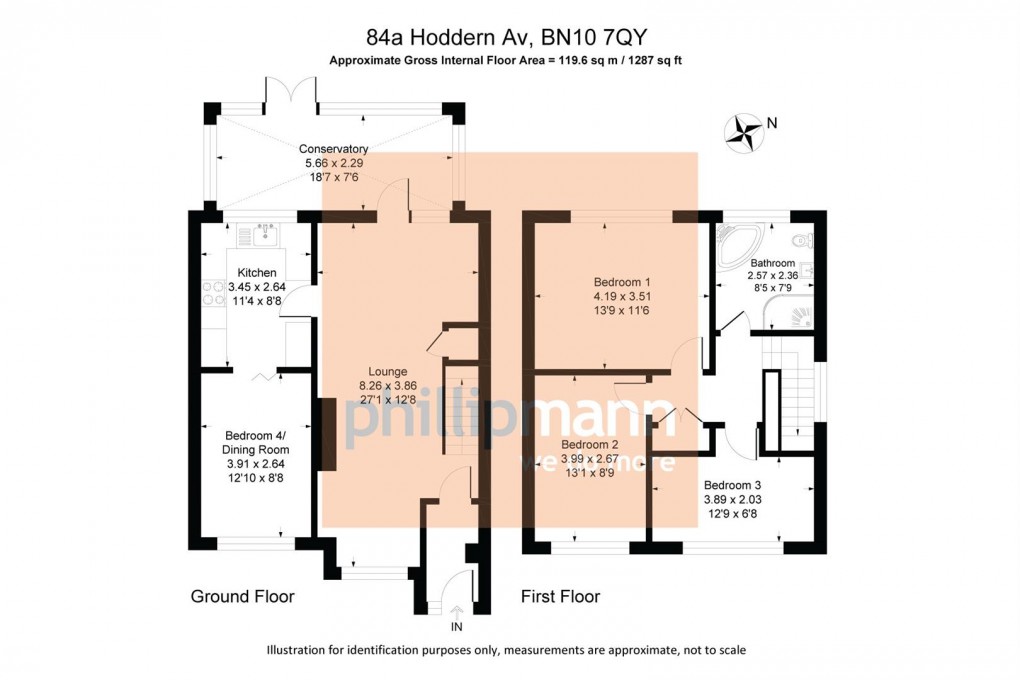 Floorplan for Hoddern Avenue, Peacehaven