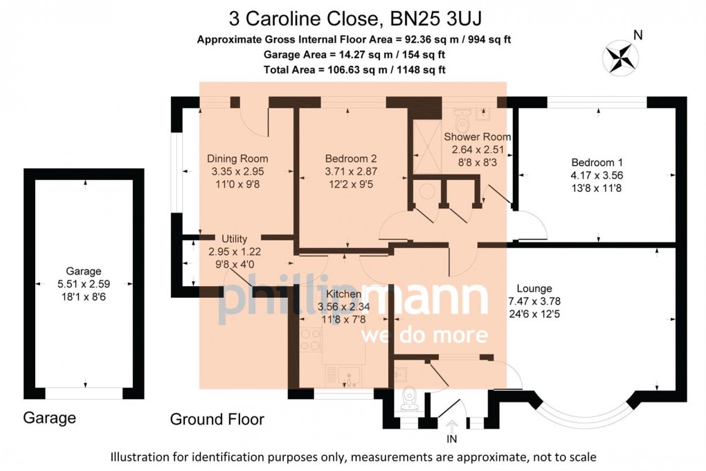 Floorplan for Caroline Close, Seaford