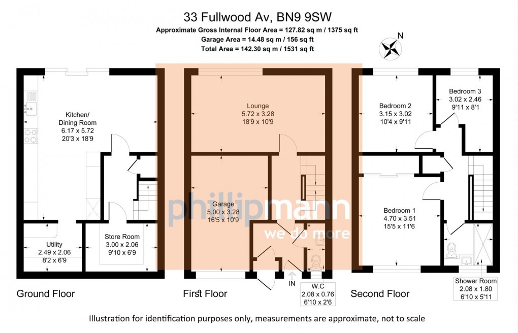 Floorplan for Fullwood Avenue, Newhaven