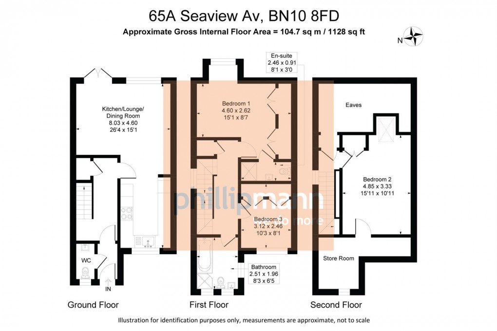 Floorplan for Seaview Avenue, Peacehaven