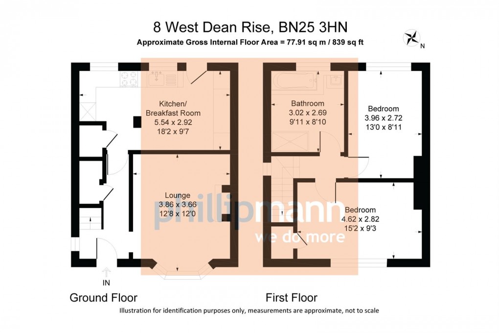 Floorplan for West Dean Rise, Seaford