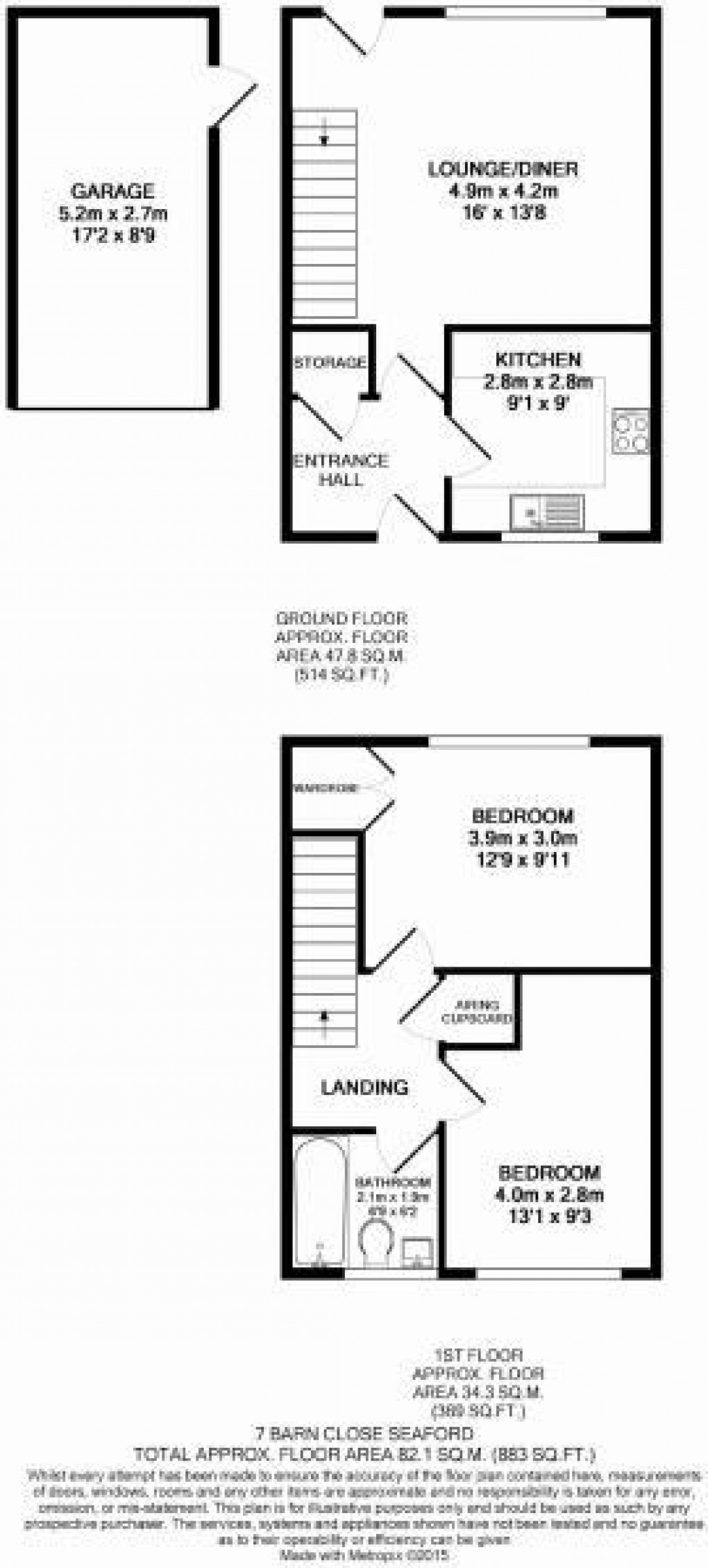 Floorplan for Barn Close, Seaford