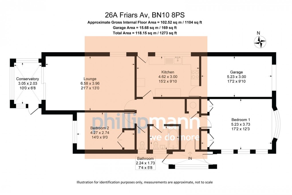 Floorplan for Friars Avenue, Peacehaven