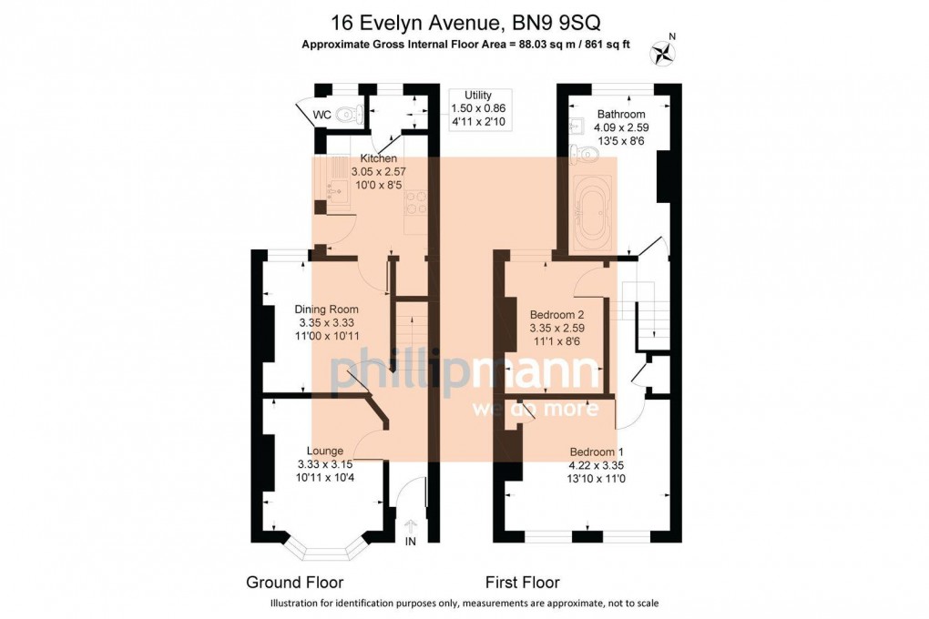 Floorplan for Evelyn Avenue, Newhaven