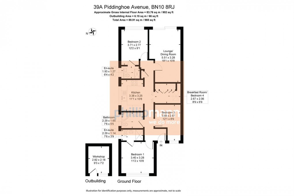 Floorplan for Piddinghoe Avenue, Peacehaven