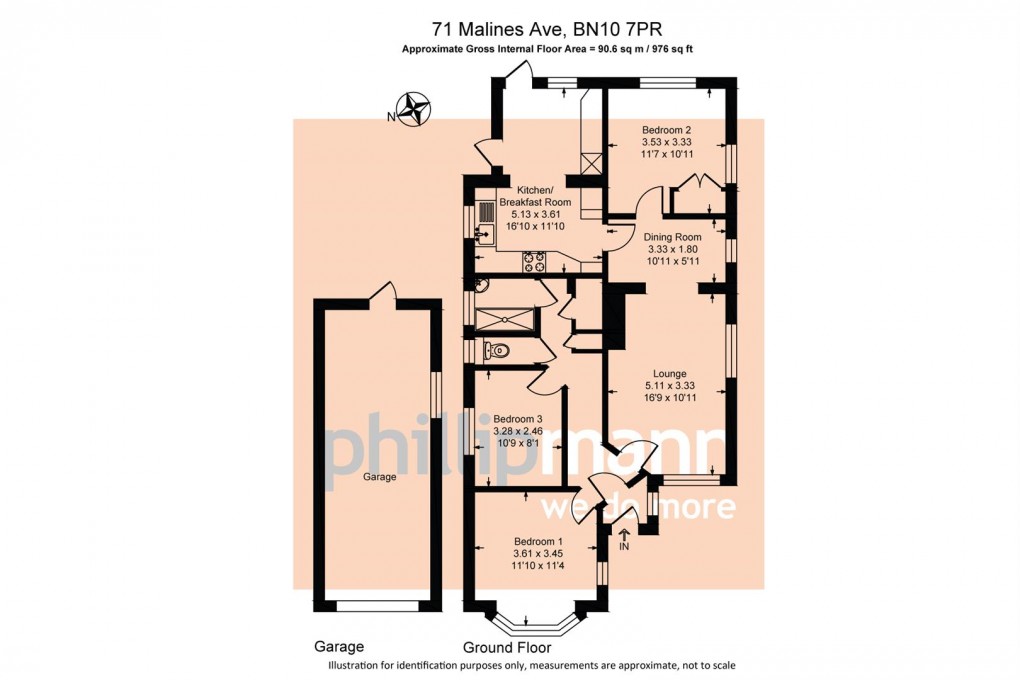 Floorplan for Malines Avenue, Peacehaven