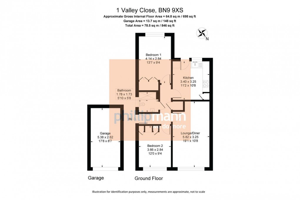 Floorplan for Valley Close, Newhaven