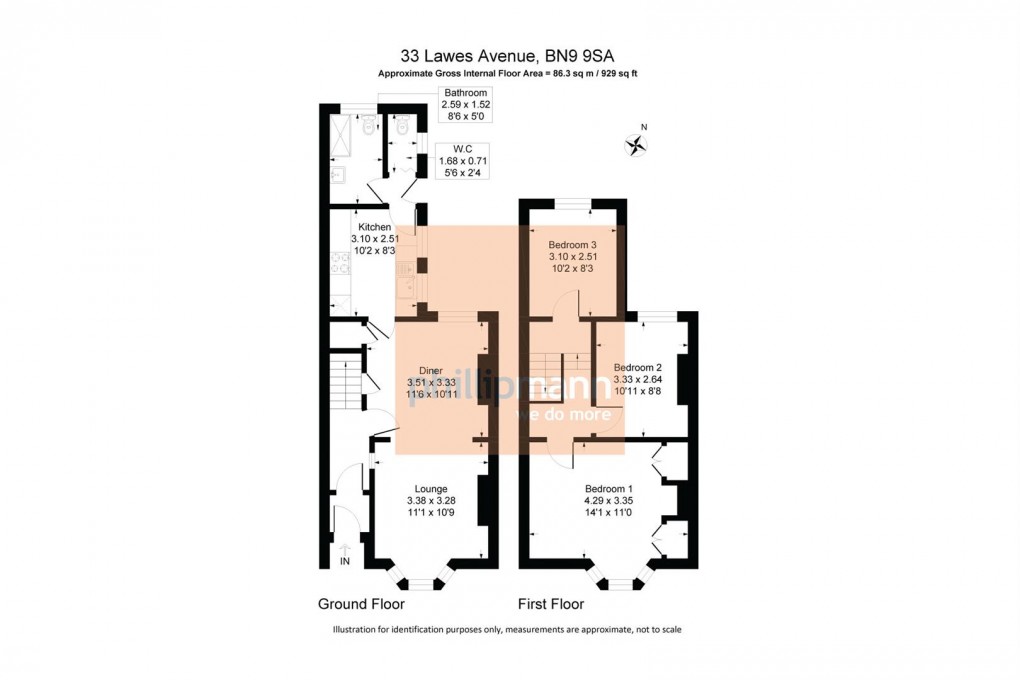 Floorplan for Lawes Avenue, Newhaven