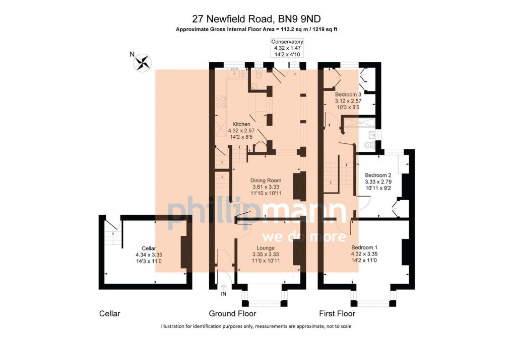 Floorplan for Newfield Road, Newhaven