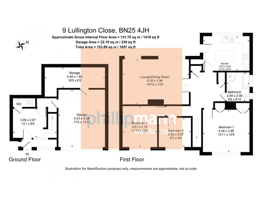 Floorplan for Lullington Close, Seaford