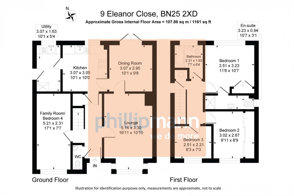 Floorplan for Eleanor Close, Seaford