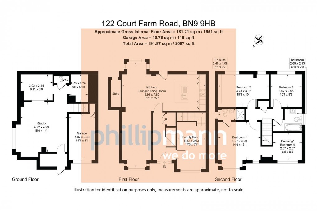 Floorplan for Court Farm Road, Newhaven
