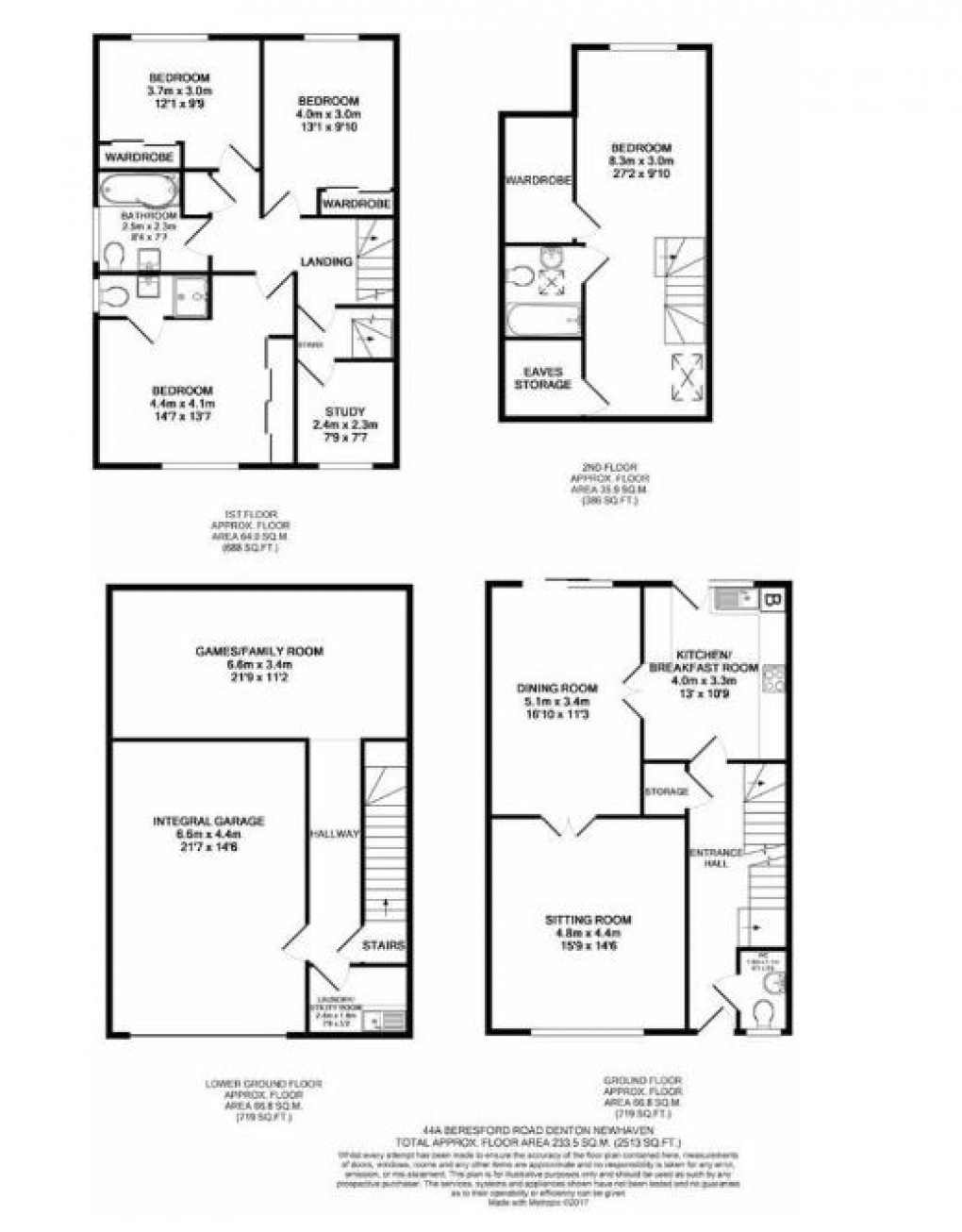 Floorplan for Beresford Road, Newhaven
