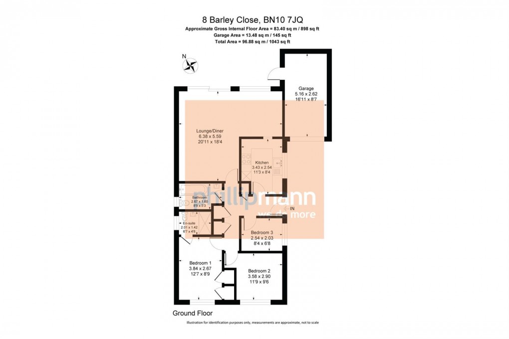Floorplan for Barley Close, Telscombe Cliffs, Peacehaven