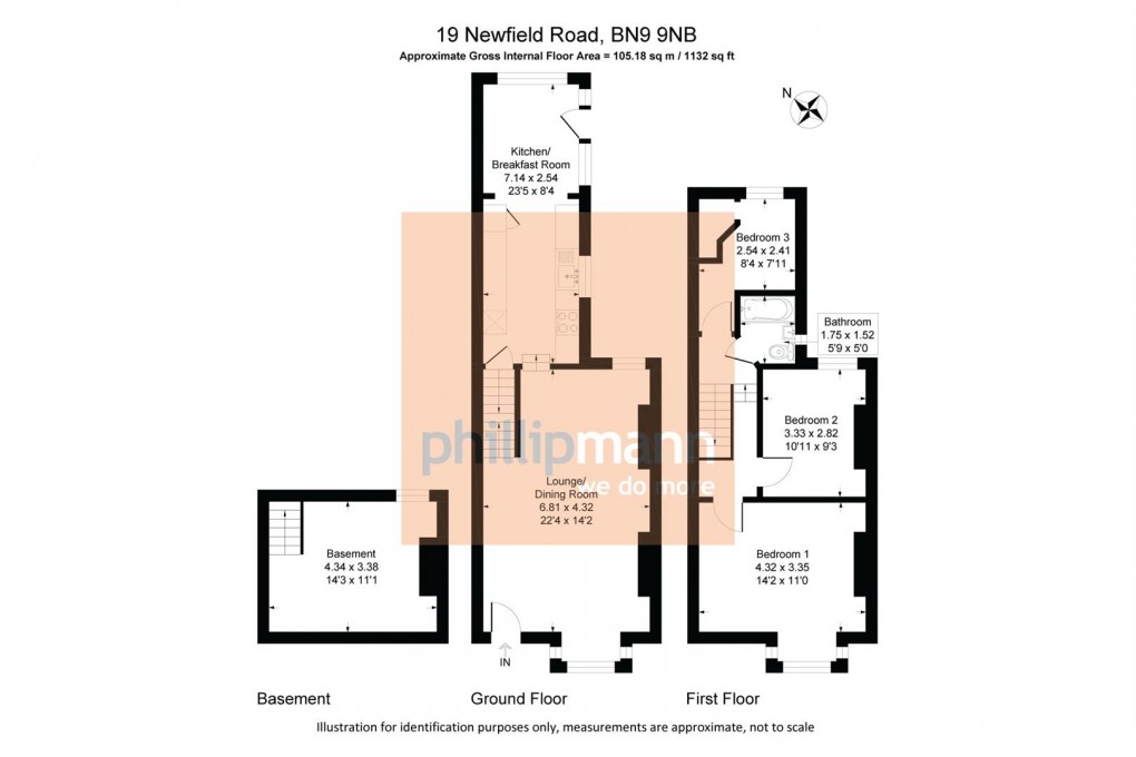 Floorplan for Newfield Road, Newhaven