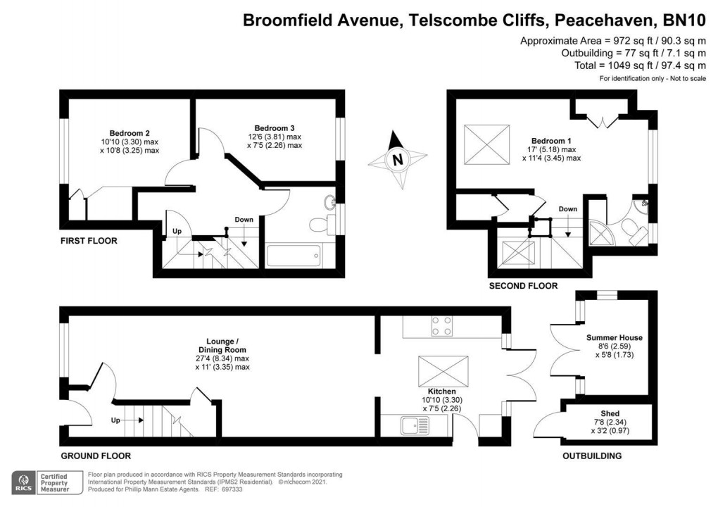 Floorplan for Broomfield Avenue, TELSCOMBE CLIFFS