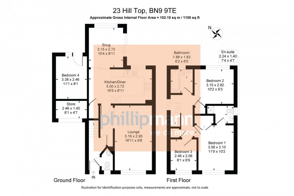 Floorplan for Hill Top Way, Newhaven