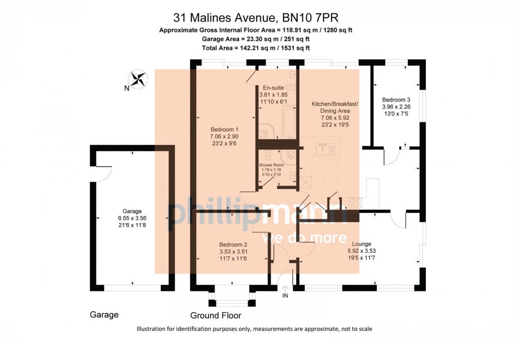 Floorplan for Malines Avenue, Peacehaven