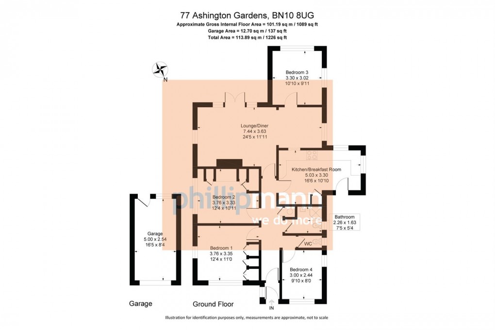 Floorplan for Ashington Gardens, Peacehaven